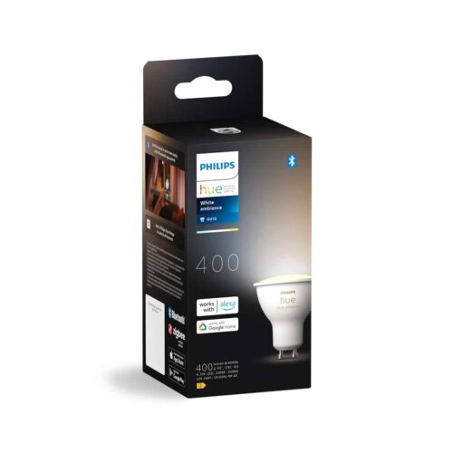 Bombilla Philips HUE White Ambiance GU10 Pack Individual Zigbee & BT