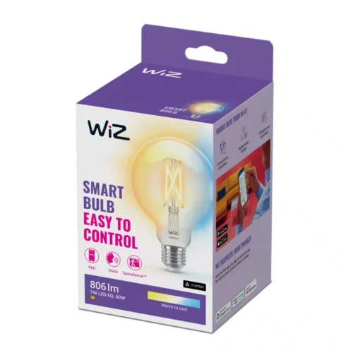 Bombilla WiZ Filamento Claro Globo G95 Ambiance E27 Pack Individual Philips Wifi Con tecnología SpaceSense