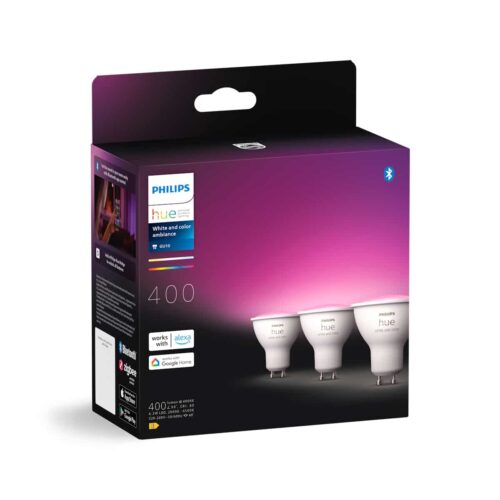 Bombilla Philips HUE White&Color GU10 Pack Triple Zigbee & BT