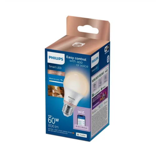 Bombilla Philips Smart Led Ambiance Estándar A60 E27 Pack Individual Wifi Con tecnología SpaceSense