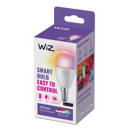 Bombilla WiZ Color Esférica E14 Pack Individual Philips Wifi Con tecnología SpaceSense