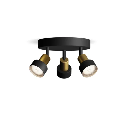 Foco Orientable Conduit Negro Latón 3LP Philips