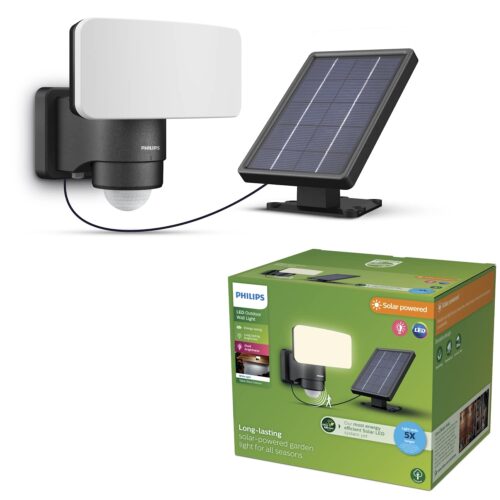 Proyector Pared Tylus Negro Sensor Solar Ultra Eficiente 3000ºk Philips