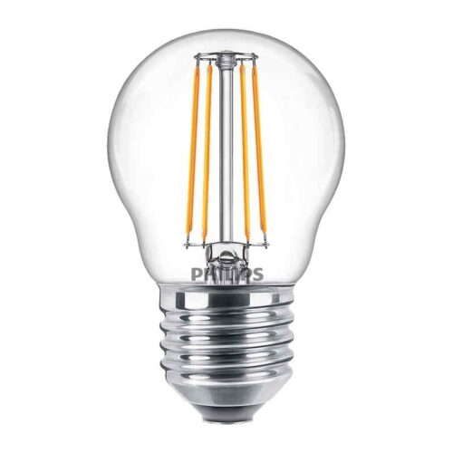 Bombilla Esférica Clara LED 470LM E27 (Cálida) Philips
