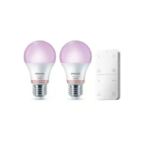 Bombilla Pack 2 Philips Smart Led inteligente RGB A60 E27 con mando a distancia Wifi Con tecnología SpaceSense