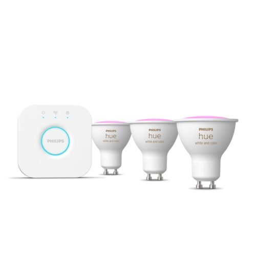 Kit de inicio Philips Hue W&C Ambiance (3 focos GU10 + Bridge + Switch)